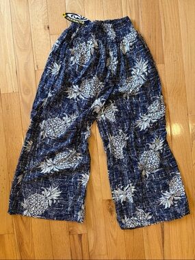 Pineapple Print Wide-Leg Pants